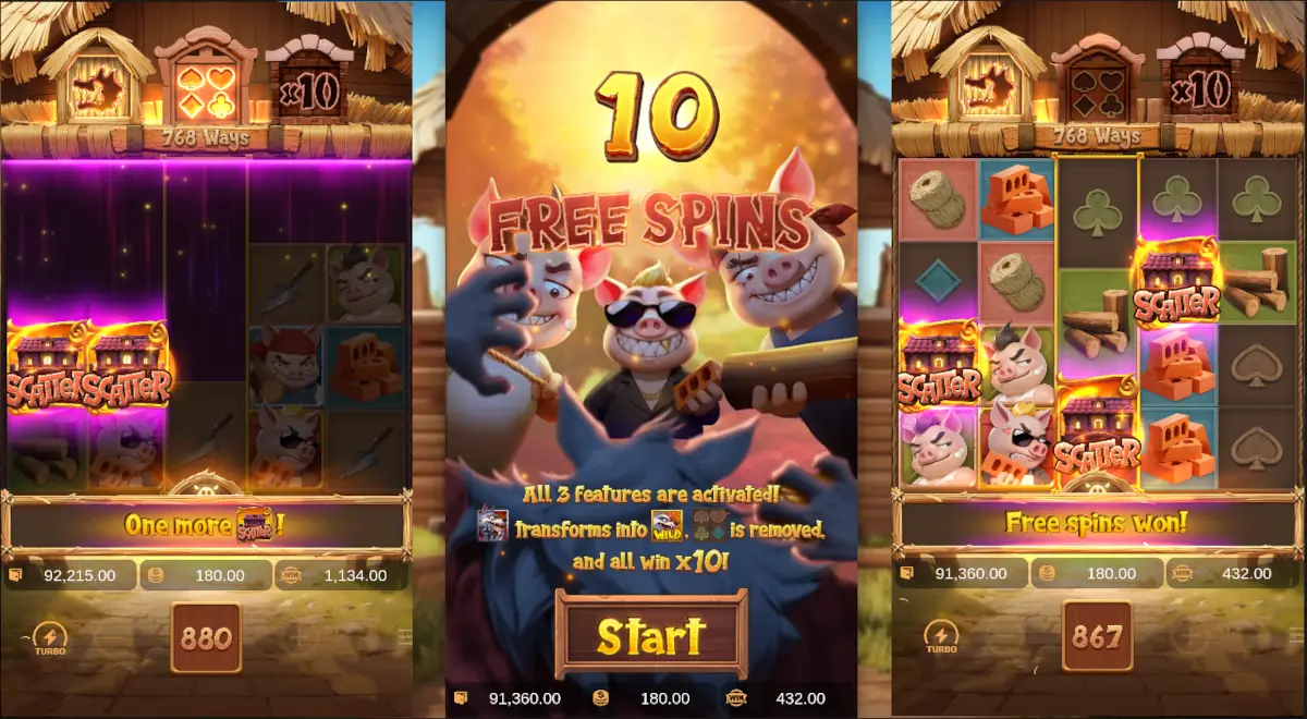Three Crazy Piggies free spins